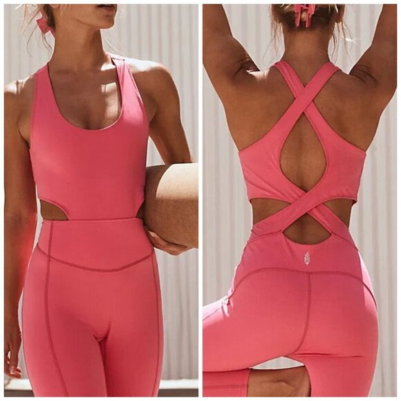 Free People Movement Back It Up Onesie in Dragon Fruit Medium - Picture 12 of 13
